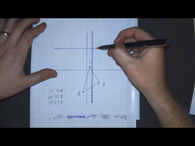 Rotate a Triangle About a Point not the origin 180 Degrees Visual