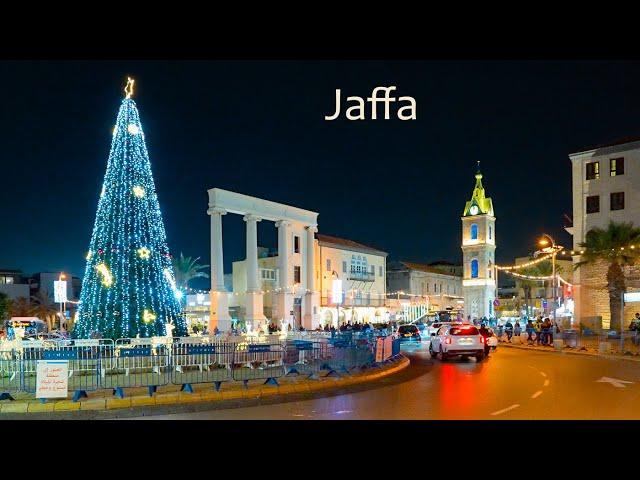 Israel! Happy Hanukkah! And Merry Christmas! With Love from Nighttime Jaffa.