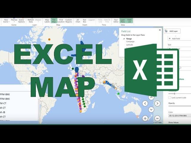 How to make a map in excel with latitude and longitude co-ordinates