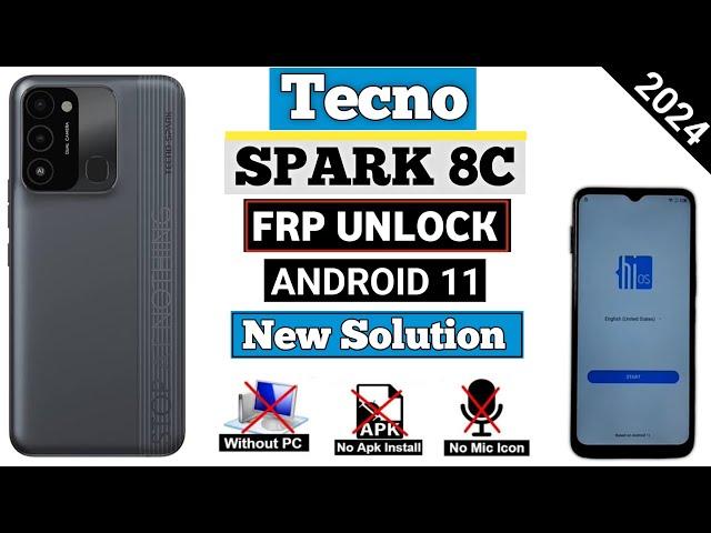 Tecno Spark 8c (KG5K) Android 11 Frp Bypass 2024 Without PC | Without Disable Google Play Service