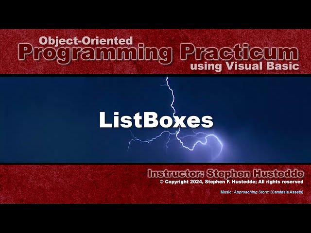 OOP Programming (VB) - 07C ListBoxes