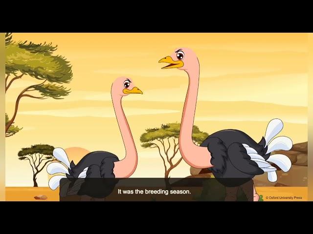 Grandpa Fights with  Ostrich. New Pathway 4th std Eng.Story in Hindi English Animation explanation