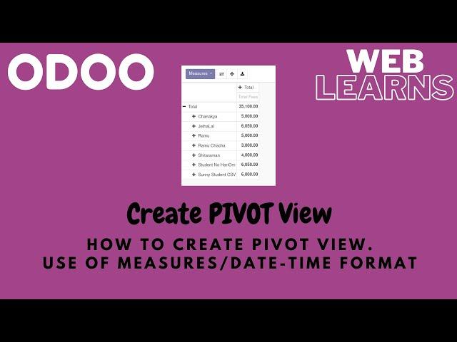 How to create pivot view in Odoo | Analytic View | Odoo advance view tutorial