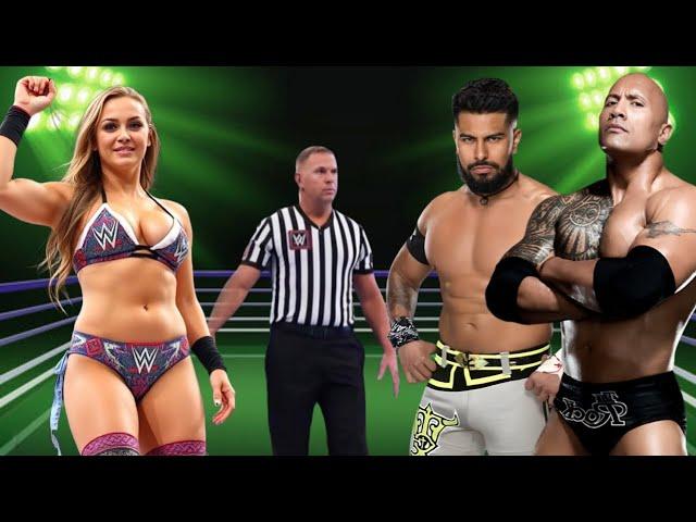 The Rock , Ricochet & Laxmi wwe 2k24  Intergender Match | WWE Smackdown Highlights November 18, 2024