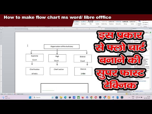 how to make flow chart in ms word \ Libre office | how to add text in shapes | formatin shapes