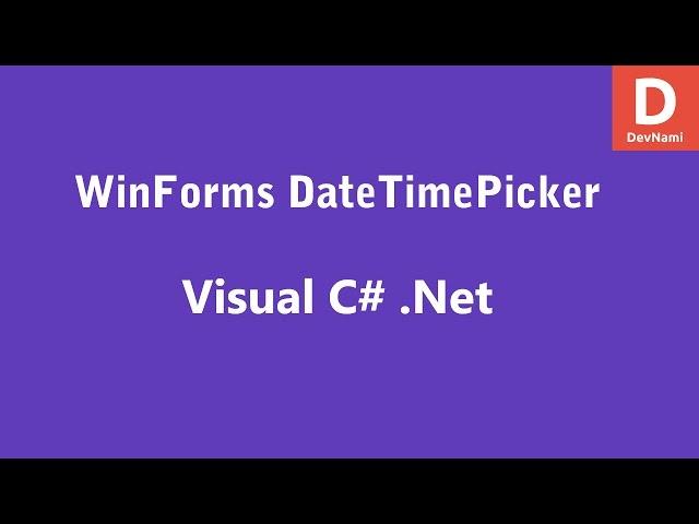 Visual C# DateTimePicker Control