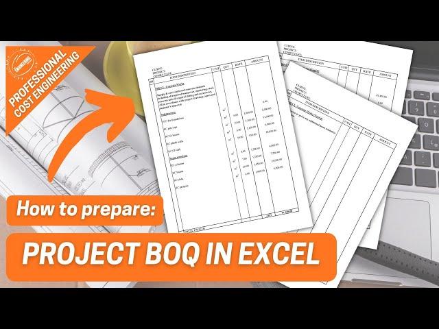 How to form a bill of quantities in excel from scratch