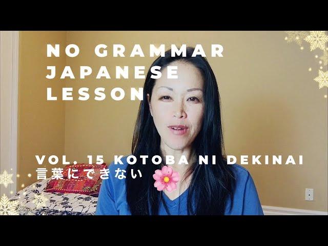 NO GRAMMAR JAPANESE LESSON VOL. 15 KOTOBA NI DEKINAI 言葉にできない