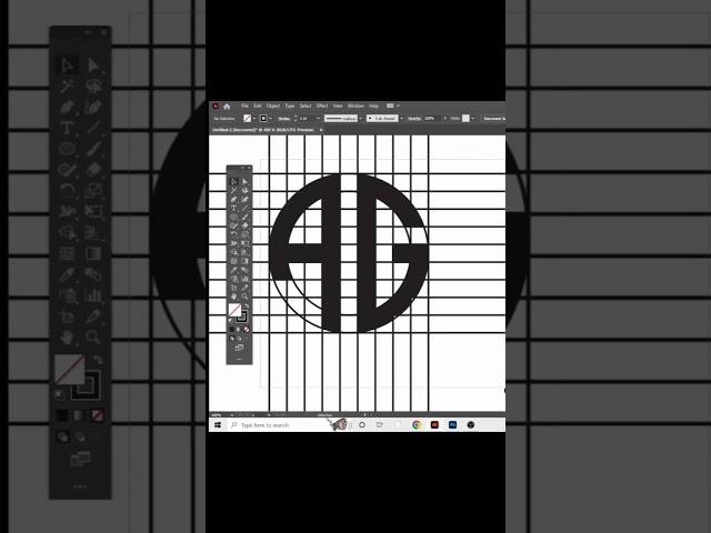 AG letter logo design in Adobe illustrator #short #viral