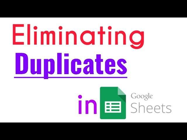 REMOVE DUPLICATES IN GOOGLE SHEETS