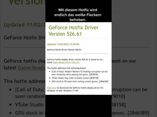 Hotfix für mw2 #cod #nvidia #geforce #grafiktreiber