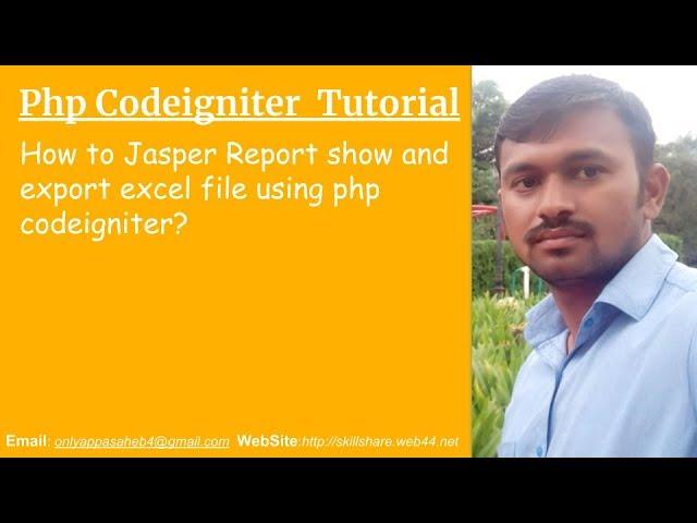 How to Jasper Report show and export excel file using php codeigniter?