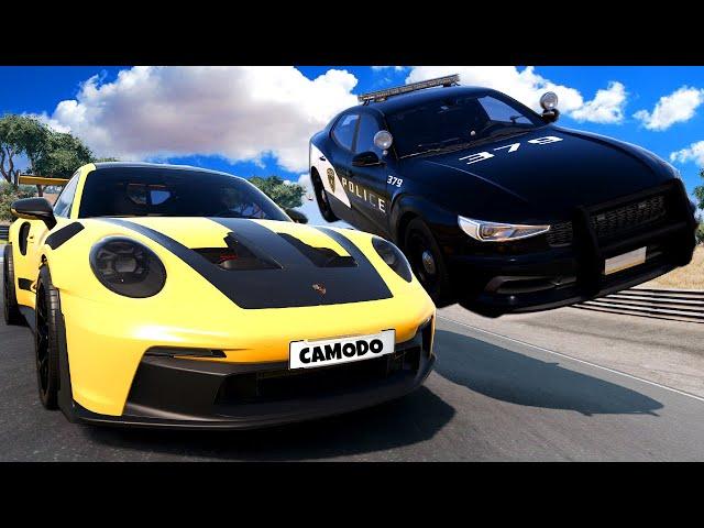 High-Speed STREET RACE Ends in Police Chases in BeamNG Drive Mods Multiplayer!