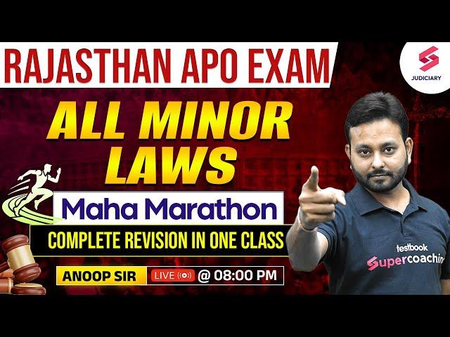 Rajasthan APO 2024: Complete Minor Acts for Rajasthan APO Exam by Anoop Sir