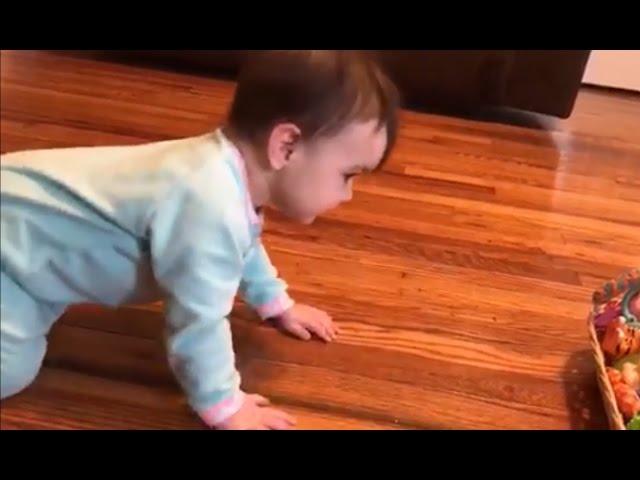 Baby Crawling For The First Time