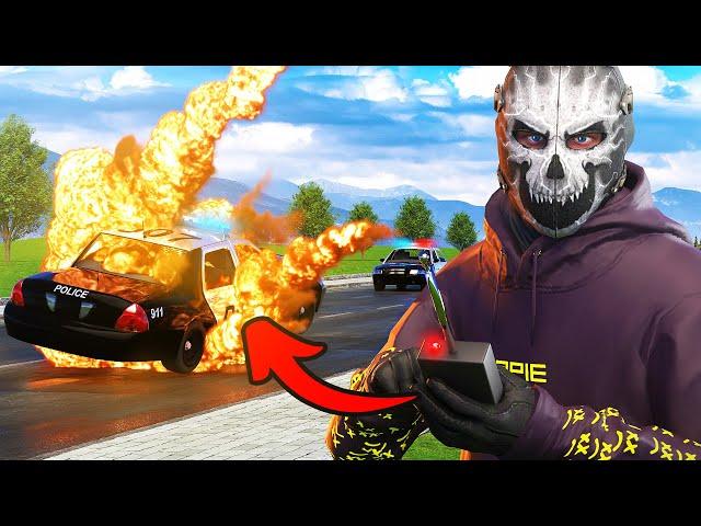 Annoying Cops with Explosives In GTA 5 RP