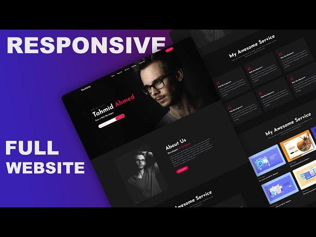 Build a Portfolio Website Using HTML and CSS | Full Responsive Portfolio Website Step By Step