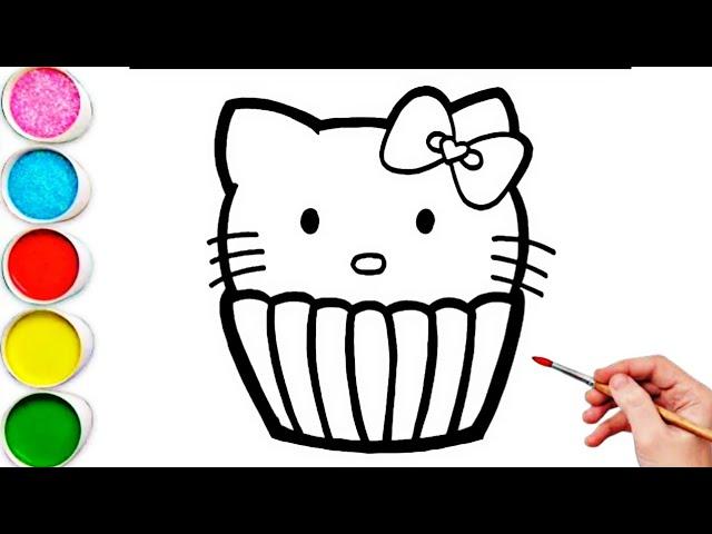 Cute Cupcake  Drawing Painting & Coloring For Kids and Toddlers_ Kids Art