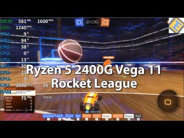 Ryzen 5 2400G Review Rocket League Gameplay Benchmark. Vega 11 iGPU