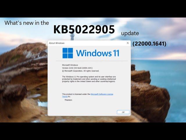 What's new in Windows 11 (21H2)'s KB5022905 update (22000.1641)