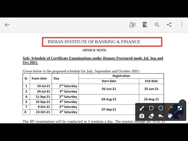 IIBF Schedule of Certificate Examinations under Remote Proctored mode | IIBF Exams Schedule | IIBF