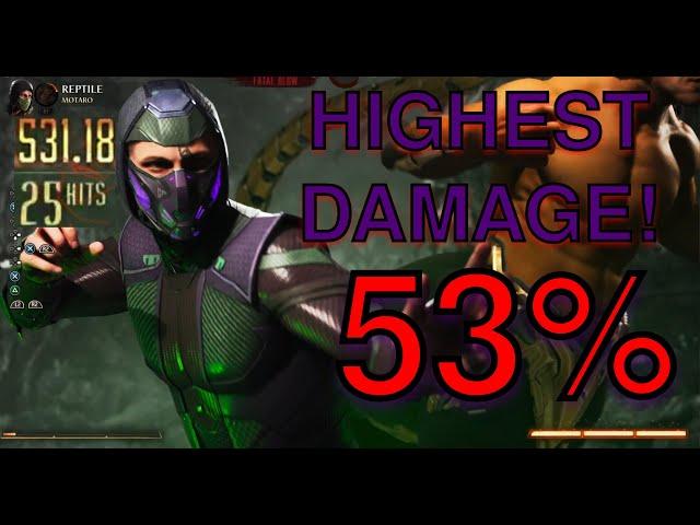 Mortal Kombat 1 - Reptile's HIGHEST DAMAGE combo w/ Motaro