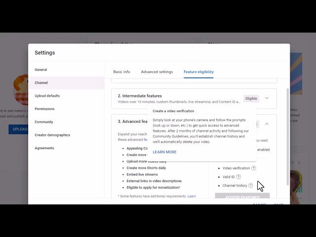 How to Enable Intermediate Features on YouTube