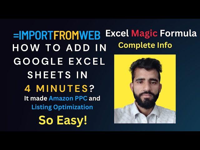 How to to Add IMPORTFROMWEB Excel Formula in Excel Sheets in 4 Minutes? Urdu | Hindi