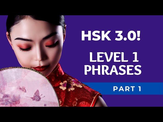 New HSK 1 Vocabulary Sentences / Phrases - HSK 3.0 Beginners Level 1 |  Part  1