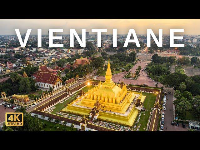 Vientiane, Laos  in 4K Video by Drone