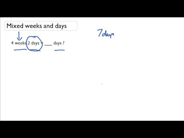 Convert mixed weeks and days into days