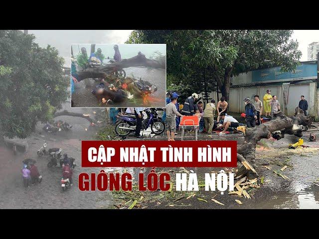 Giông lốc bất ngờ ở Hà Nội: Cây bật gốc đè người đi đường tử vong