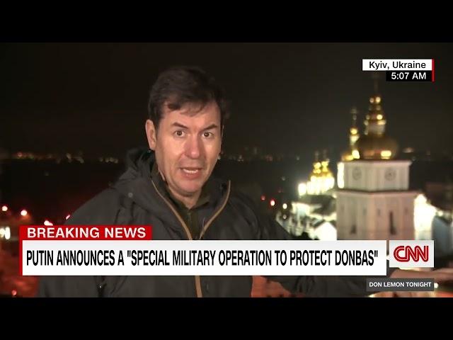 Loud explosions in the Capital City of Kyiv live on CNN air at 5 in the morning