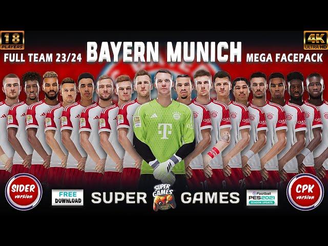 BAYERN MUNICH Facepack Season 23/24 ( SIDER ◆ CPK ) ● PES 2021  أحدث أوجه بايرن ميونخ موسم 23/24