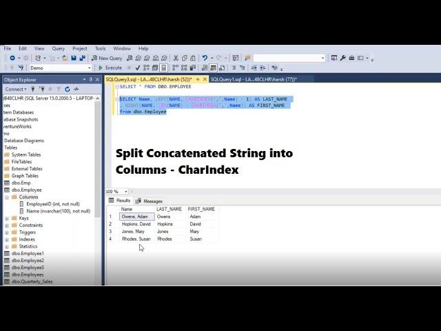 SQL Query | Split Concatenated String into Columns | CharIndex