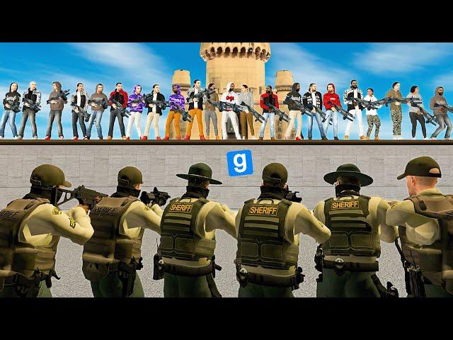 BASE AVEC 25 HOMMES VS POLICIERS - Gmod DarkRP