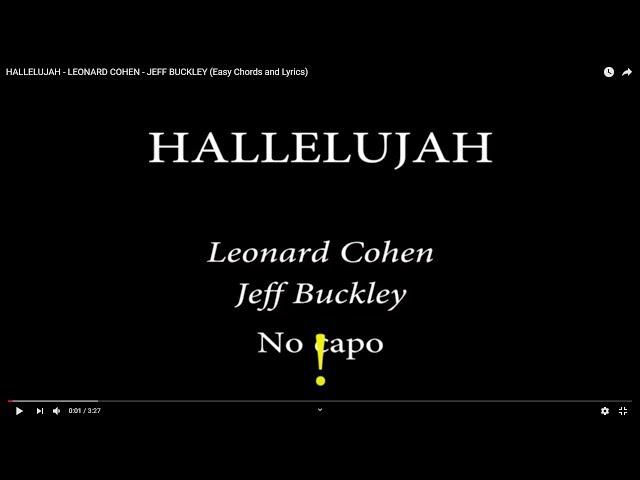 HALLELUJAH - LEONARD COHEN/JEFF BUCKLEY (easy Chords and Lyrics)