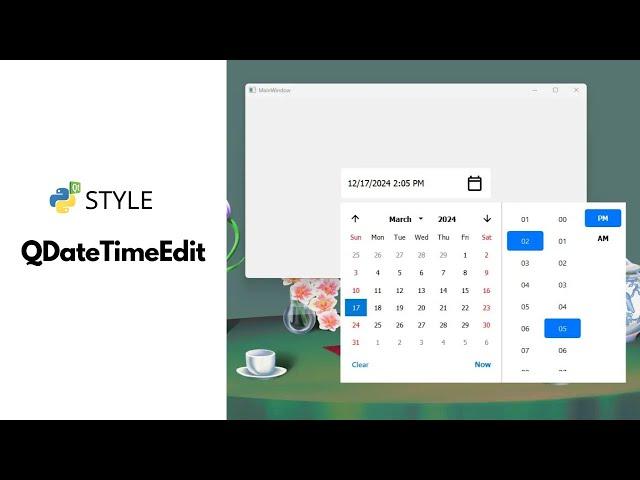 PyQt Style Sheets  QDateTimeEdit with A DropDown Input Menu