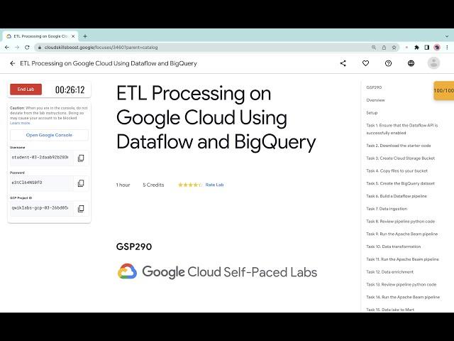 #new ETL Processing on Google Cloud Using Dataflow and BigQuery #qwiklabs#GSP290[With Explanation️]