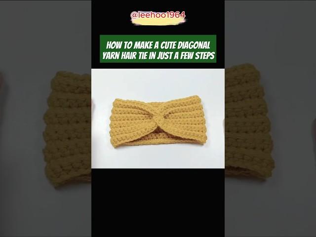 How to make a cute diagonal yarn hair tie in just a few steps