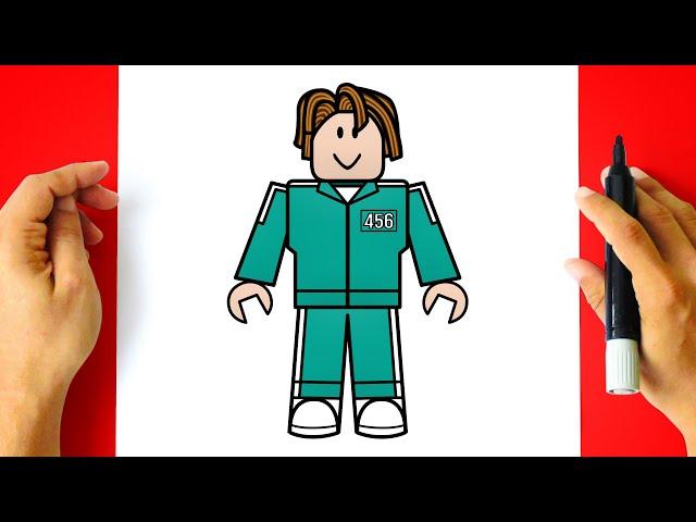 How to DRAW BACON HAIR - Squid Game Suit - Roblox Drawing