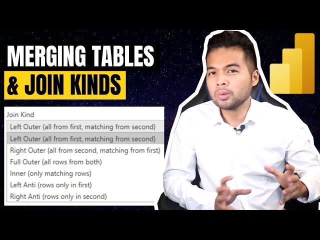 MERGING tables and how to use the different JOIN KINDS // Beginners Guide to Power BI in 2021