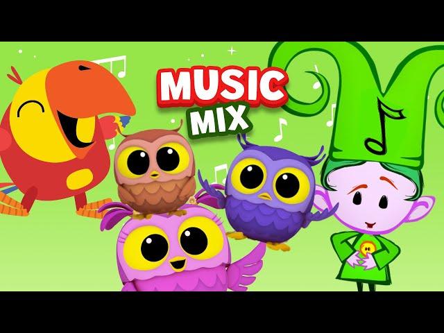 Musical Mix! | Learn Musical Instruments with the Notekins, Larry & Color Crew | Funny Music & Songs