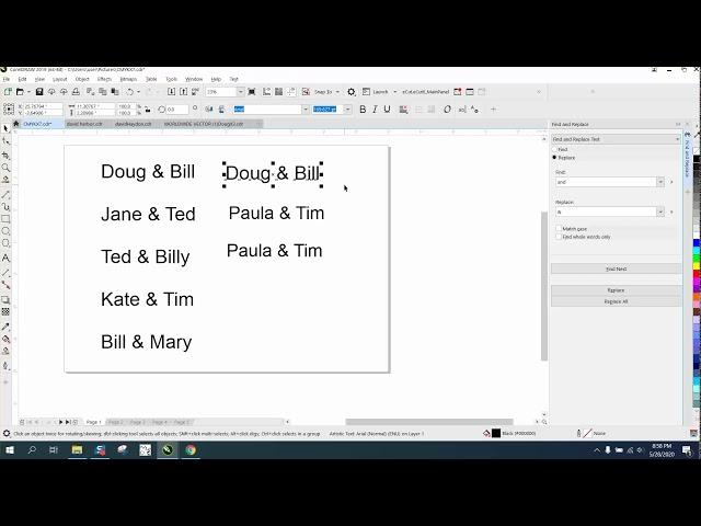 Corel Draw Tips & Tricks Find and Replace Text and how easy it is