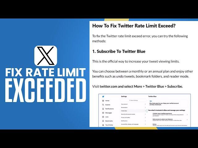 How To Fix Rate Limit Exceeded On X (Twitter) Easy Tutorial