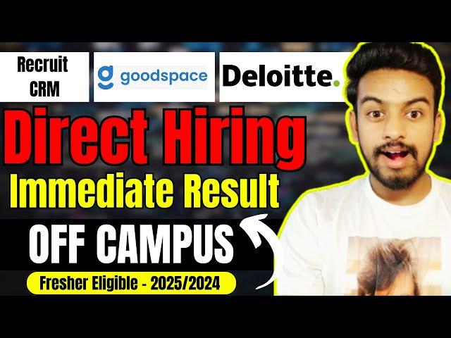 Recruit CRM, UBS, Deloitte Direct Hiring | OFF Campus Drive For 2025, 2024 Batch Fresher |