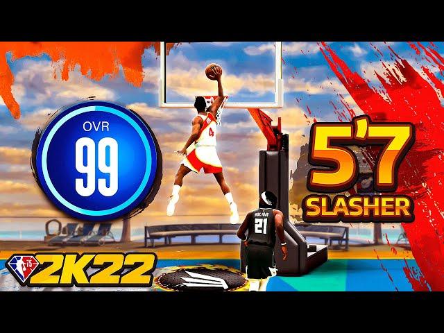 99 OVR 5'7 PURE SLASHER BUILD CRAZY CONTACT DUNKS on NBA 2K22