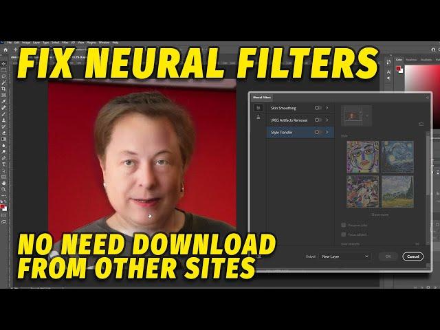 How to FIX "CAN'T INSTALL NEURAL FILTERS" in Adobe Photoshop 2024/2022/2021