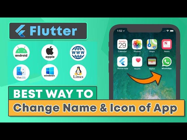 Best Way to Change Name and Icon of App in Flutter  #khoobcoding