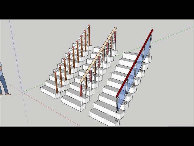 How to Create Railings in Sketchup | Free Handrail Designs | 2023